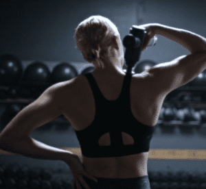 Single Athlete hypervolt use at TruSelf Sporting Club San Diego Gym