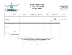 GroupExerciseClassSchedule Winter